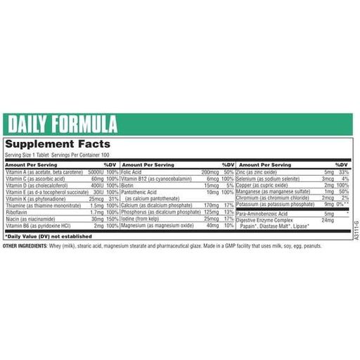 Витаминно-минеральный комплекс для спорта Universal Nutrition Daily Formula 100 Tabs (866022)