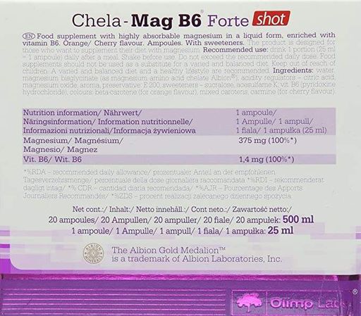 Вітамінно-мінеральний комплекс для спорту Olimp Nutrition Chela-Mag B6 Forte Shot 20 х 25 ml Orange (866097)