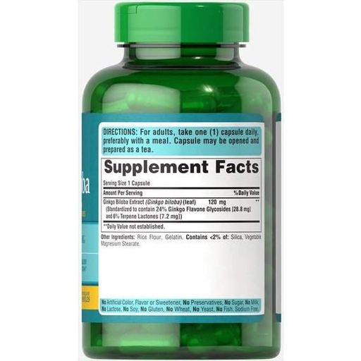 Гинкго Билоба Puritan's Pride Ginkgo Biloba Standardized Extract 120 mg 200 Caps (866280)