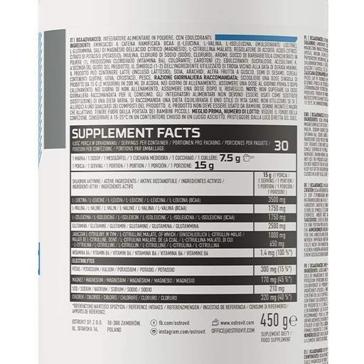 Аминокислота BCAA для спорта OstroVit BCAAdvanced 450 g /30 servings/ Mango (866308)