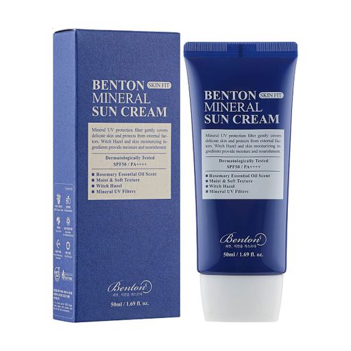 Уценка! Минеральный солнцезащитный крем для лица Benton Skin Fit Mineral Sun Cream, SPF 50+/PA++++, 50 мл