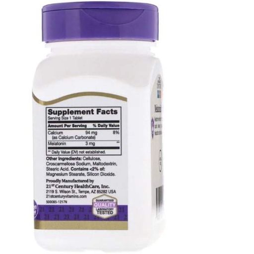 Мелатонін для сну 21st Century Melatonin 3 mg 200 Tabs CEN-22721 (866787)