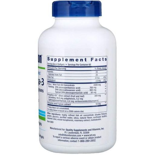 Омега 3 Life Extension Omega Foundations Super Omega-3 Plus 120 Softgels (866859)