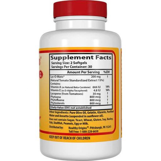 Ликопин Healthy Origins Lyc-O-Mato Tomato Lycopene 15 mg 60 Softgels (867530)