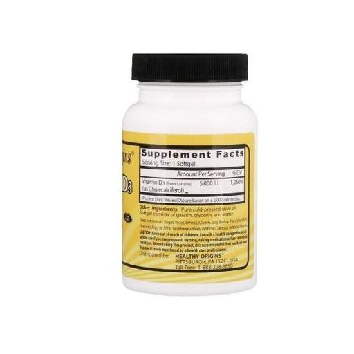 Витамин D Healthy Origins Vitamin D3, 5000 IU 360 Softgels (867681)