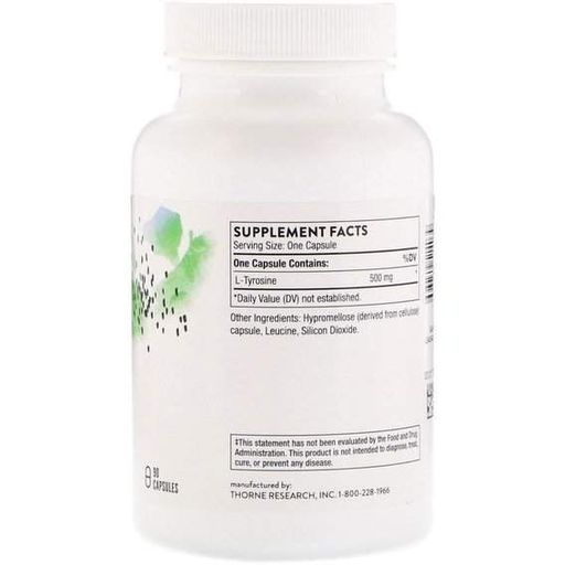 Тирозин Thorne Research L-Tyrosine 90 Veg Caps (868504)