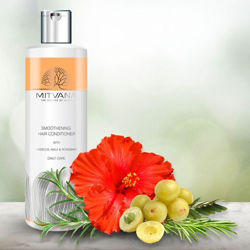 Разглаживающий кондиционер для волос Mitvana Smoothening Hair Conditioner с гибискусом, амлой и розмарином, 200 мл