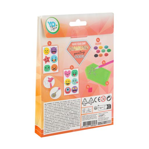 Набор для творчества Grafix Diamond Painting Stickers Алмазные наклейки Смайлики, от 6 лет, 18*13*2.5 см (6337652)