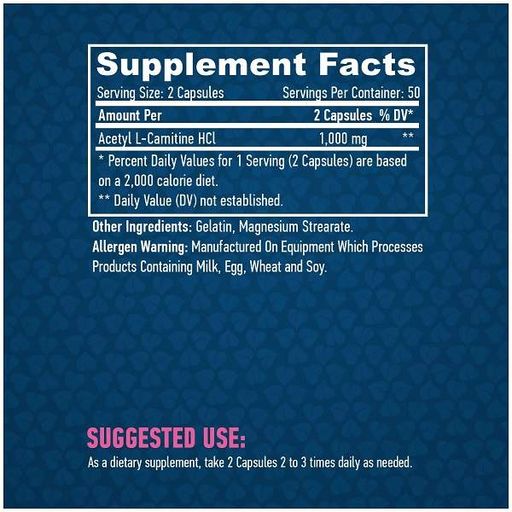 Комплекс Ацетил/Карнитин Haya Labs Acetyl L-Carnitine 1000 mg 100 Caps (869295)