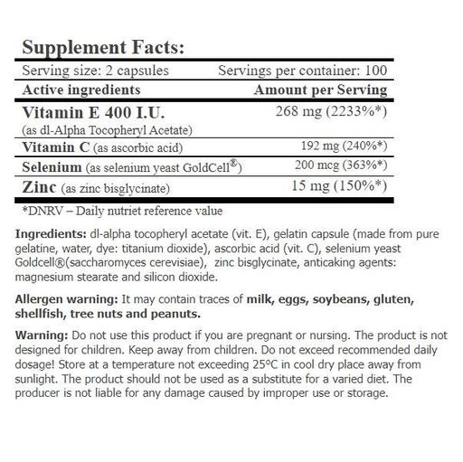 Вітамін E для спорту Amix Nutrition GreenDay Vitamin E 400 IU LIFE+ 200 Caps (869337)