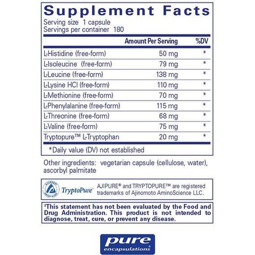 Аминокомплекс Pure Encapsulations Essential Aminos 180 Caps PE-01769 (869568)