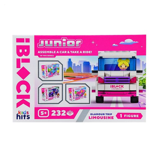 Конструктор iBlock Kids Hits Junior Лимузины, 24*16*6 см, 232 детали, от 5 лет (KH08/002/2)