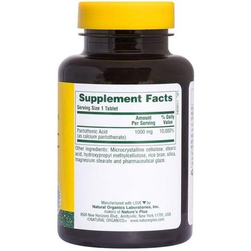 Пантотенова кислота Nature's Plus Pantothenic Acid 1000 mg 60 Tabs NTP2060 (871090)