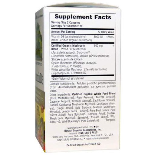 Вітамін D Nature's Plus Source of Life Garden Vitamin D3 5000IU 60 Caps (871092)