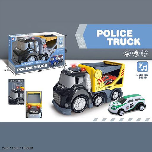 Детская машинка Shantou Jinxing Police Truck от 3 лет, желтая, 24*16*10.5 см (98-313A)