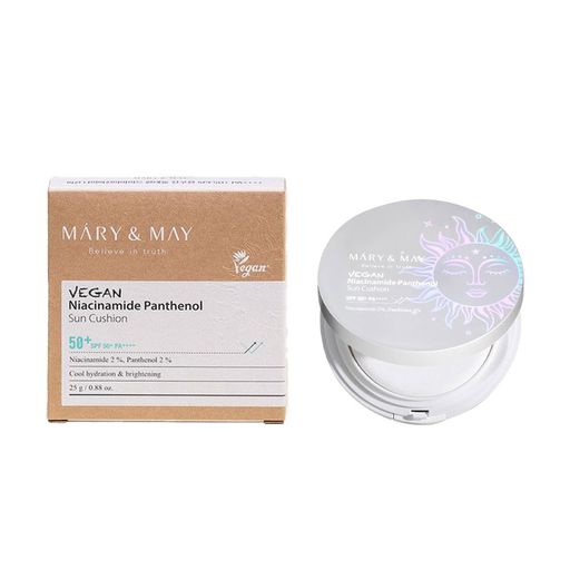 Солнцезащитный кушон для лица Mary & May Vegan Niacinamide Panthenol Sun Cushion, SPF 50+ PA++++ , 25 г