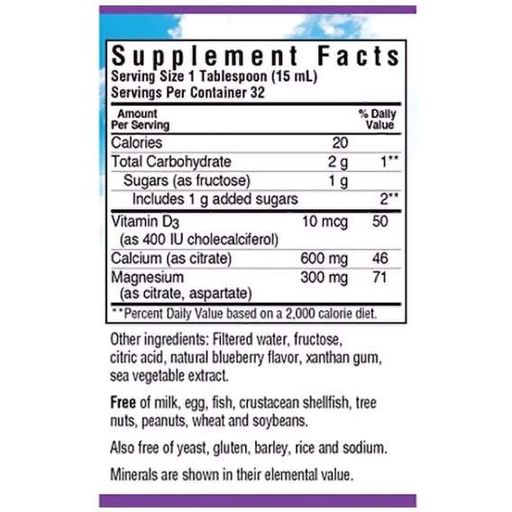 Микроэлемент Кальций Bluebonnet Nutrition Calcium Magnesium Citrate + Vitamin D3, 16 oz 472 ml Natural Blueberrry Flavor BLB0686 (871869)