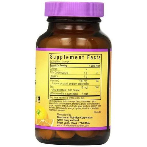 Мікроелемент Цинк Bluebonnet Nutrition Earth Sweet Chewables Zinc Lozenges 15 mg 60 Lozenges Orange (871920)