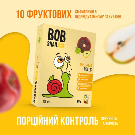 Натуральные конфеты Bob Snail Яблоко-груша, 10*10 г