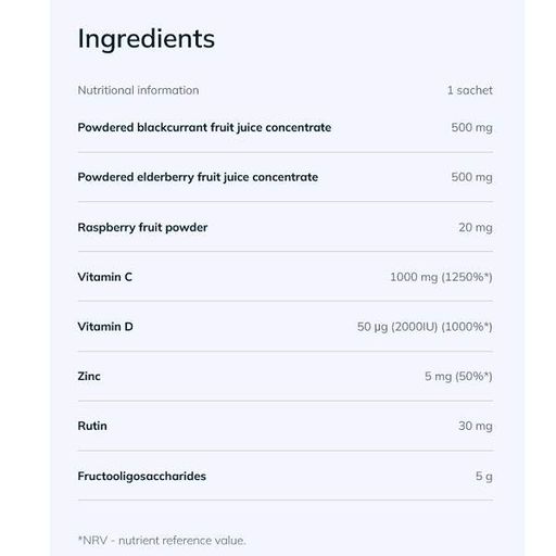 Витаминно-минеральный комплекс для спорта Olimp Nutrition Drinks for life IMMUNO 20 х 9 g Raspberry (875124)