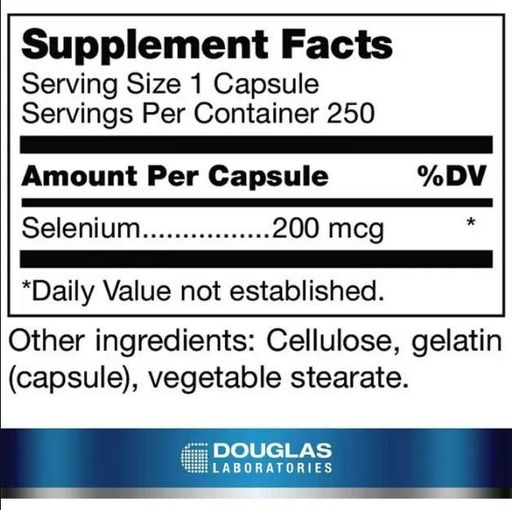 Селен Douglas Laboratories Seleno Methionine 200 mcg 250 Caps (875186)