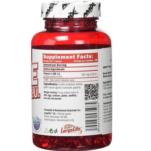 Вітамін E для спорту Amix Nutrition Vitamin E 400 IU 100 Softgels (875301)