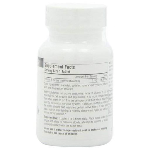 Вітамін Б12 Source Naturals Methyl Cobalamin (В12) 60 Lozenges Cherry Flavored (875313)