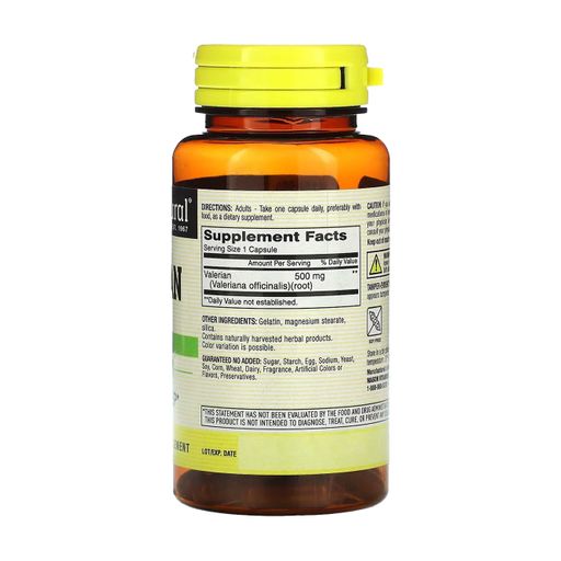 Валериана Mason Natural Whole Herb Valerian 500 мг, 60 капсул
