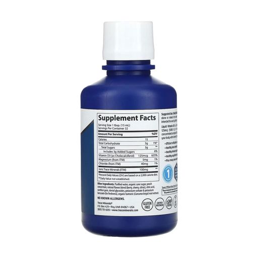 Витамин-Д3 Trace Minerals Vitamin Liquid Vitamin D3 125 мкг, вкус тропической вишни, в жидкости, 473 мл