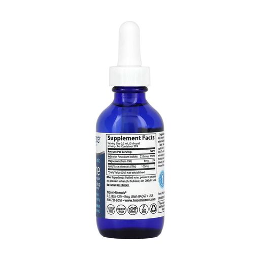 Йод Trace Minerals Ionic Iodine 225 мкг, в рідині, 59 мл