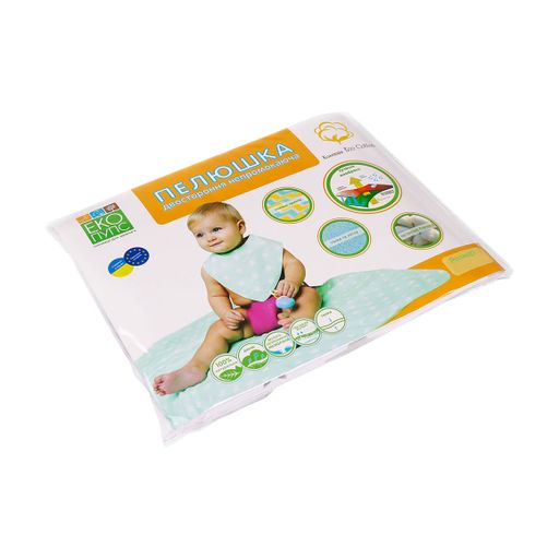 Многоразовая непромокаемая пеленка Еко Пупс Eco Cotton бегемотики-птички, 50*70 см