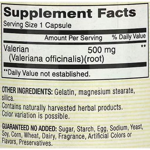 Комплекс для профилактики нервной системы Mason Natural Valerian 500 mg 60 Caps (876511)