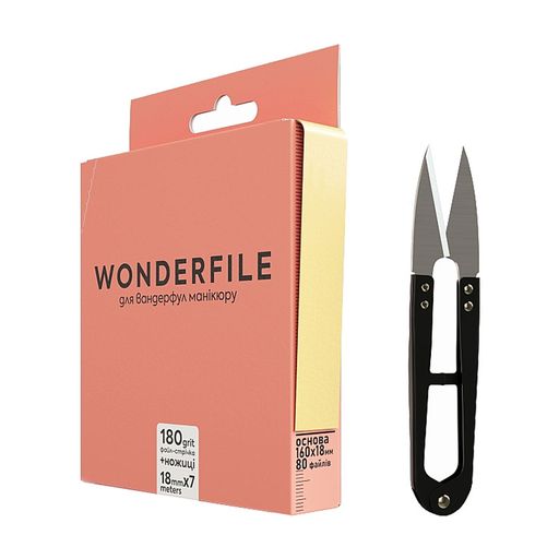 Файл-лента для пилки Wonderfile 160*18 мм, 180 грит, с ножницами, 7 м (WFGN160/180)