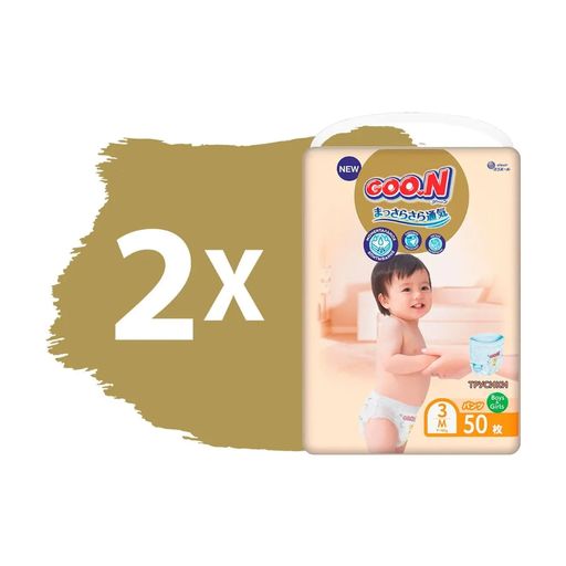 Трусики-подгузники Goo.N Premium Soft размер 3M (7-12 кг), 2*50 шт