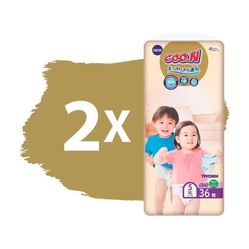 Трусики-подгузники Goo.N Premium Soft размер 5XL (12-17 кг), 2*36 шт