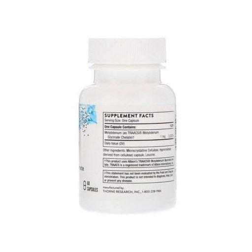 Молибден Thorne Research Molybdenum Glycinate 60 Caps (877228)