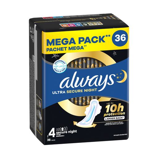 Гигиенические прокладки Always Ultra Secure Night, размер 4, 36 шт