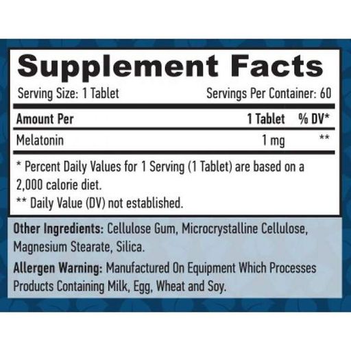 Мелатонин для сна Haya Labs Melatonin 1 mg 60 Tabs (879435)