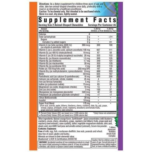 Витаминно-минеральный комплекс Bluebonnet Nutrition Rainforest Animalz Multiple Complete Daily 90 Chewables Orange Flavor BLB0188 (879559)