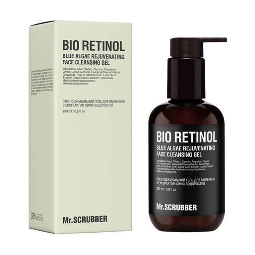 Омолаживающий гель для умывания Mr.Scrubber Bio Retinol Face Cleansing Gel с экстрактом синих водорослей, 200 мл