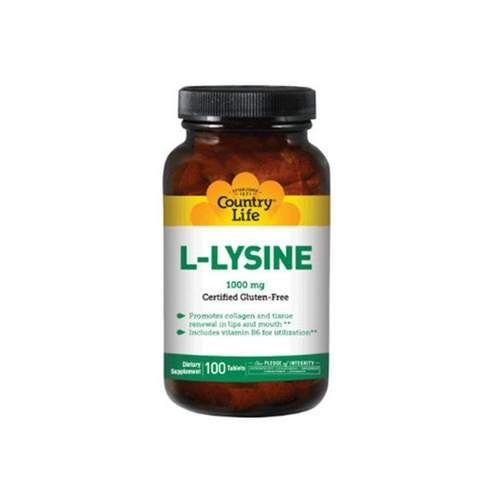 Лизин Country Life L-Lysine 1000 mg 100 Tabs (879652)