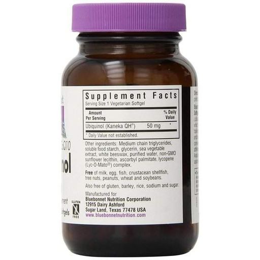 Коэнзим Bluebonnet Nutrition Cellular Active Ubiquinol 50 mg 30 Veg Softgels (879704)