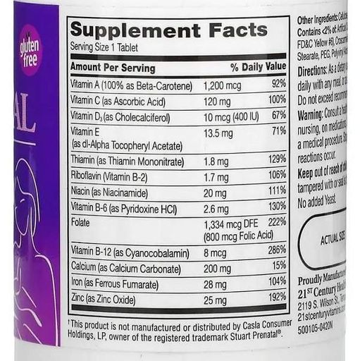 Вітамінно-мінеральний комплекс 21st Century PreNatal with Folic Acid 60 Tabs CEN27310 (879756)