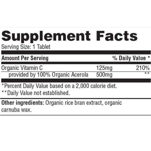 Витамин C Haya Labs Natural Vitamin C from Organic Acerola 60 Tabs (880302)