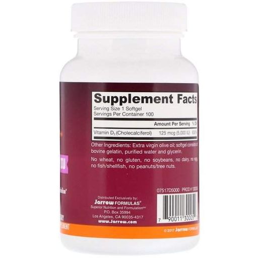 Вітамін D Jarrow Formulas Vitamin D3 5000 IU 100 Softgels (880914)
