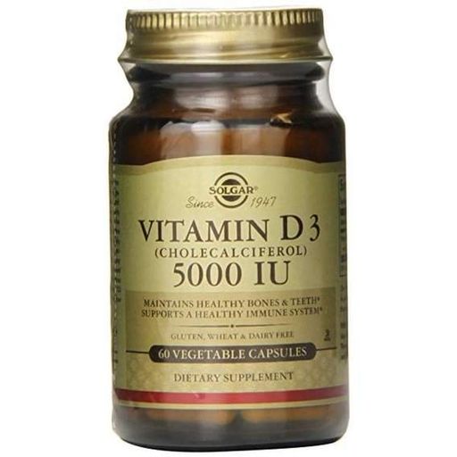 Витамин D Solgar Vitamin D3 (Cholecalciferol) 5000 IU 60 Veg Caps SOL-03312 (880979)