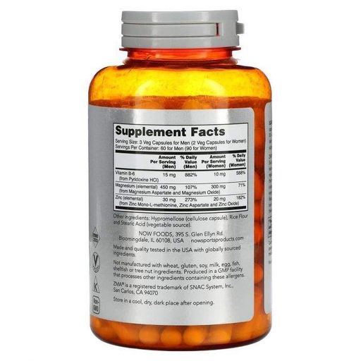 Recupero Sportivo, Complesso ZMA, Now Foods, Sport, 180 Capsule - Foto 9