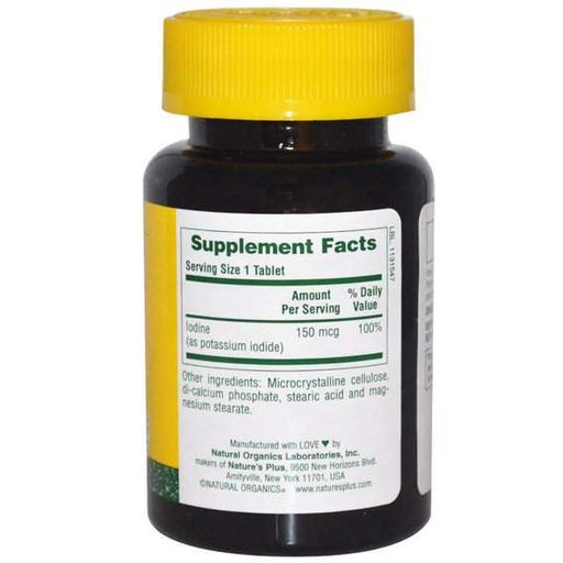 Микроэлемент Йод Nature's Plus Potassium Iodide 150 mcg 100 Tabs (881068)