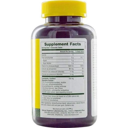 Вітамін D Nature's Plus Adult's Chewable Vitamin D3 1000UI 90 Tabs Maui Berry Burst Flavor NTP1044 (881153)