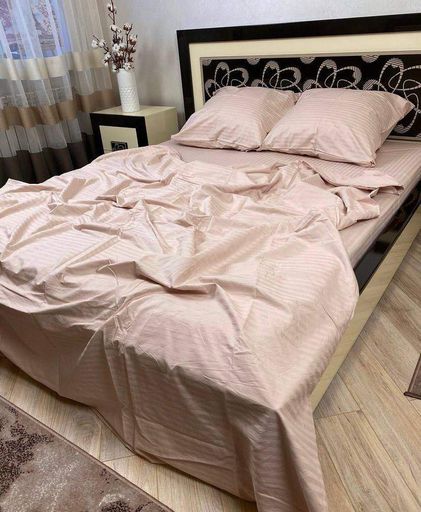 Комплект постільної білизни Sweet-Dream Страйп сатин бежевий